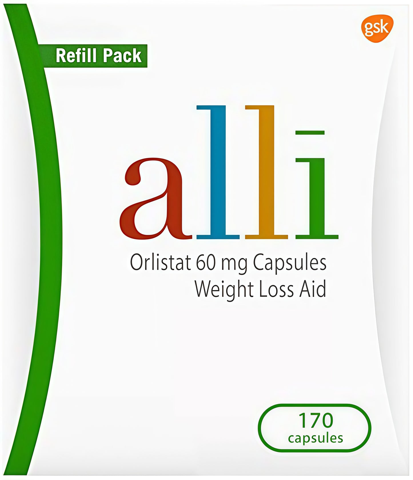 alli Weight Loss Supplement Pills, Orlistat 60mg Capsules, 170 Capsules